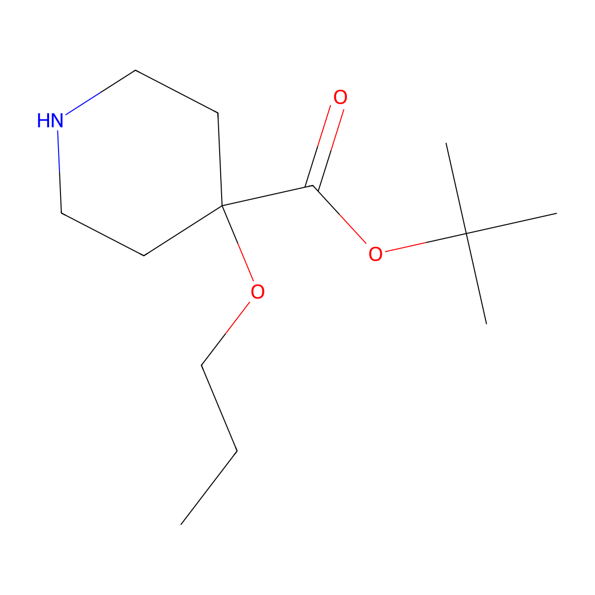 Tert-butyl 4-propoxypiperidine-4-carboxylate molecular structure, CAS 2639446-75-4