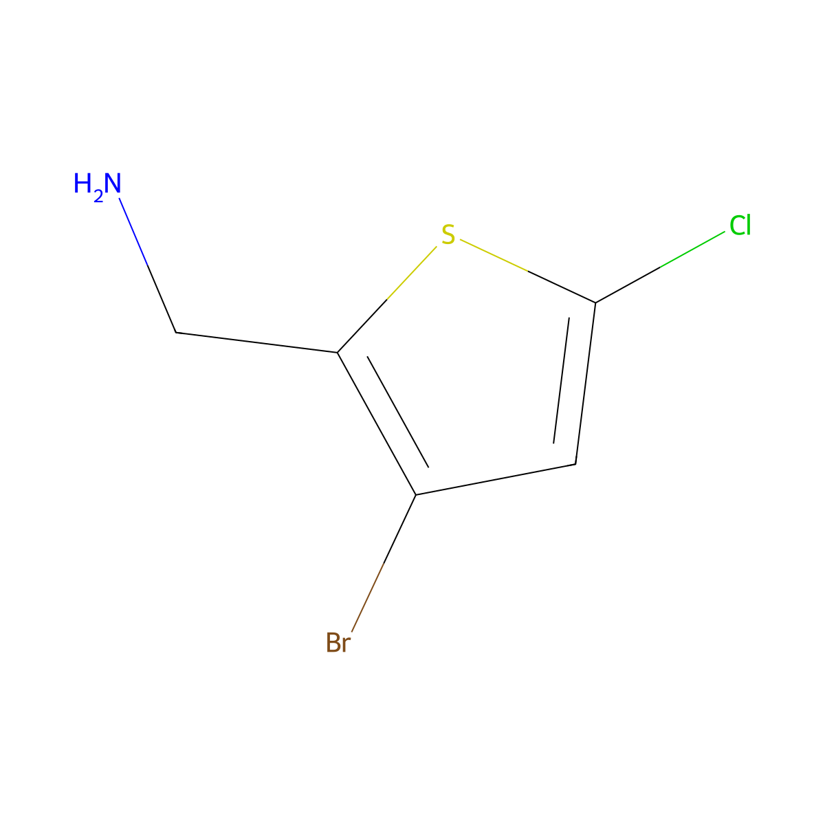 1-(3-Bromo-5-chlorothiophen-2-yl)methanamine molecular structure, CAS 2639446-76-5