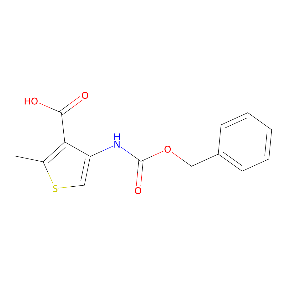 4-{[(Benzyloxy)carbonyl]amino}-2-methylthiophene-3-carboxylic acid molecular structure, CAS 2639446-79-8