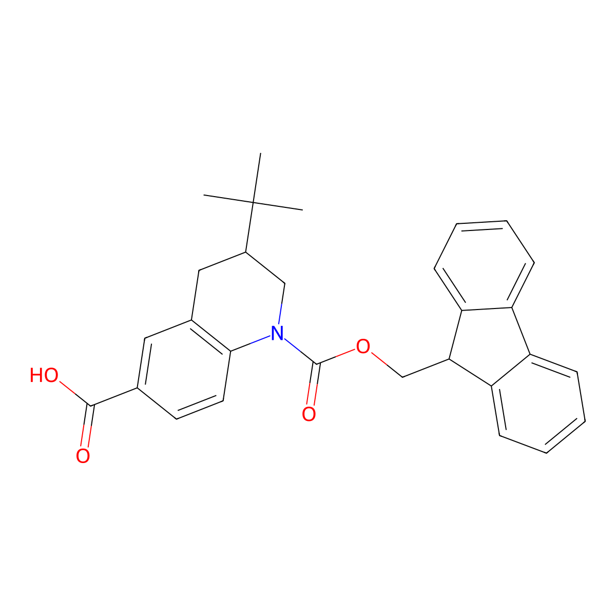 3-tert-butyl-1-{[(9H-fluoren-9-yl)methoxy]carbonyl}-1,2,3,4-tetrahydroquinoline-6-carboxylic acid molecular structure, CAS 2639446-82-3
