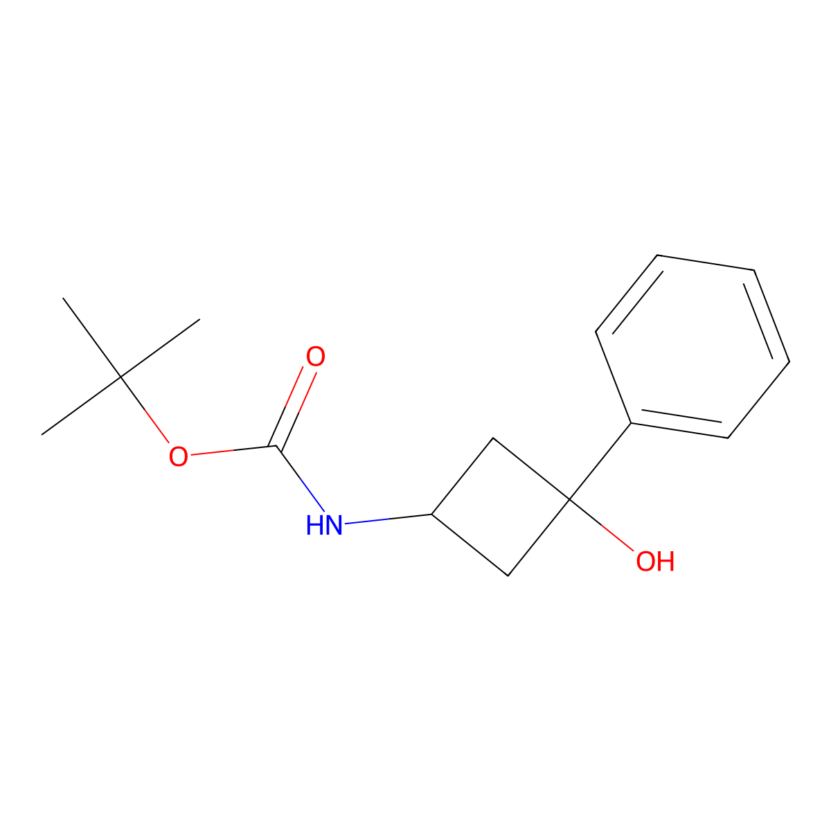 tert-butyl N-[(1s,3s)-3-hydroxy-3-phenylcyclobutyl]carbamate molecular structure, CAS 2639446-93-6