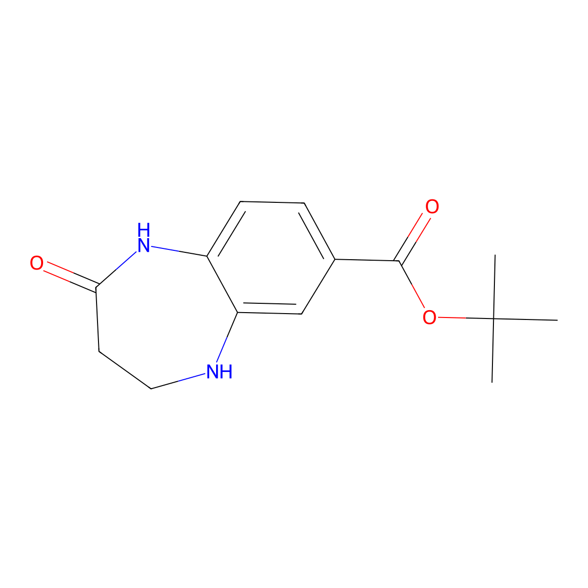 tert-butyl 2-oxo-2,3,4,5-tetrahydro-1H-1,5-benzodiazepine-7-carboxylate molecular structure, CAS 2639446-98-1