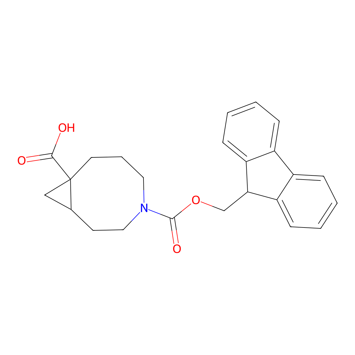 4-{[(9H-fluoren-9-yl)methoxy]carbonyl}-4-azabicyclo[6.1.0]nonane-8-carboxylic acid molecular structure, CAS 2639447-08-6