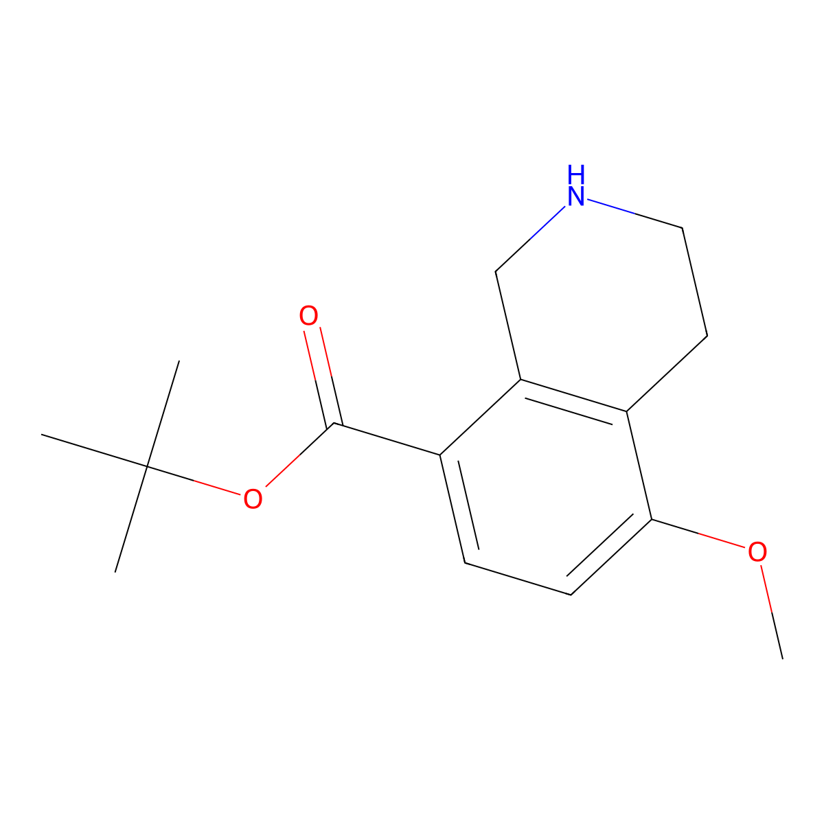 Tert-butyl 5-methoxy-1,2,3,4-tetrahydroisoquinoline-8-carboxylate molecular structure, CAS 2639447-16-6