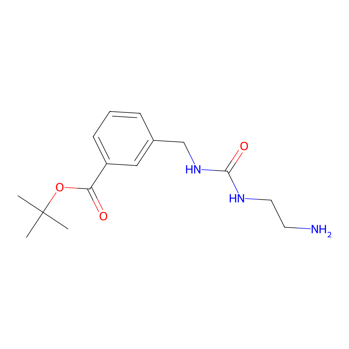 Tert-butyl 3-({[(2-aminoethyl)carbamoyl]amino}methyl)benzoate molecular structure, CAS 2639447-24-6