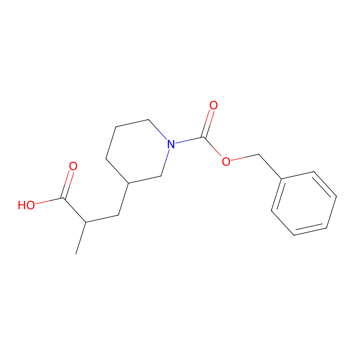 3-{1-[(Benzyloxy)carbonyl]piperidin-3-yl}-2-methylpropanoic acid molecular structure, CAS 2639447-29-1