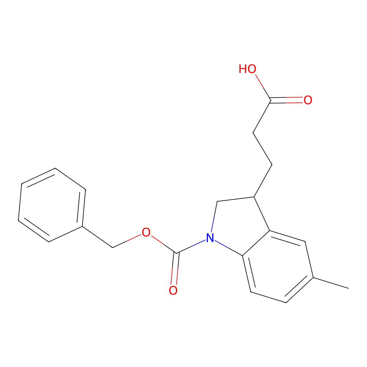 3-{1-[(benzyloxy)carbonyl]-5-methyl-2,3-dihydro-1H-indol-3-yl}propanoic acid molecular structure, CAS 2639447-33-7