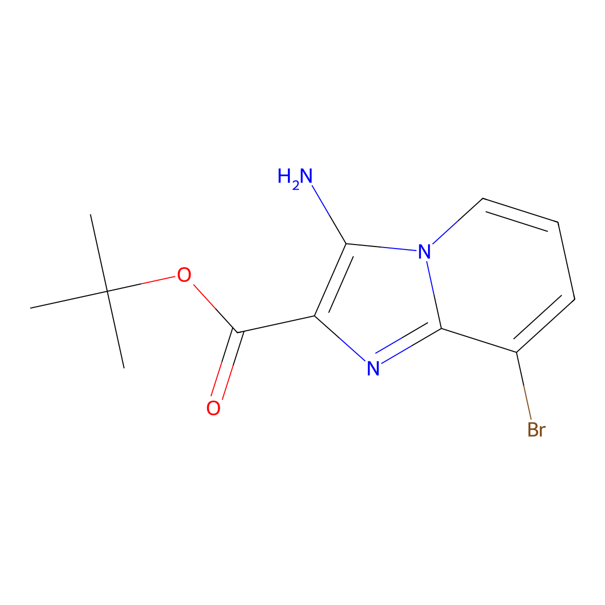 Tert-butyl 3-amino-8-bromoimidazo[1,2-a]pyridine-2-carboxylate molecular structure, CAS 2639447-48-4