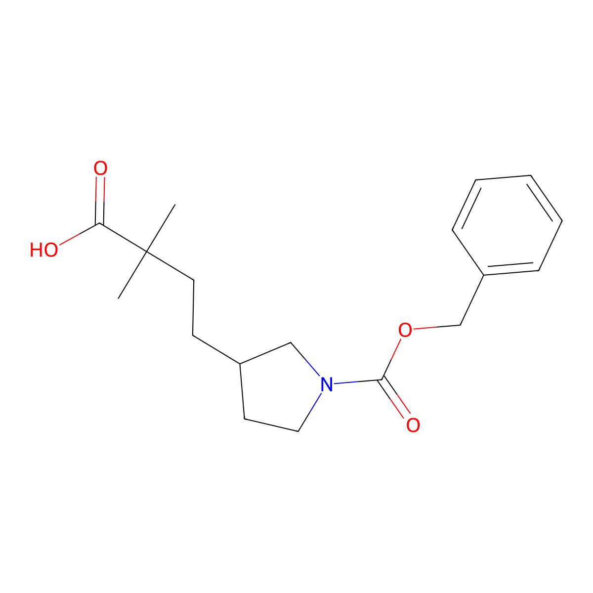 4-{1-[(Benzyloxy)carbonyl]pyrrolidin-3-yl}-2,2-dimethylbutanoic acid molecular structure, CAS 2639447-51-9