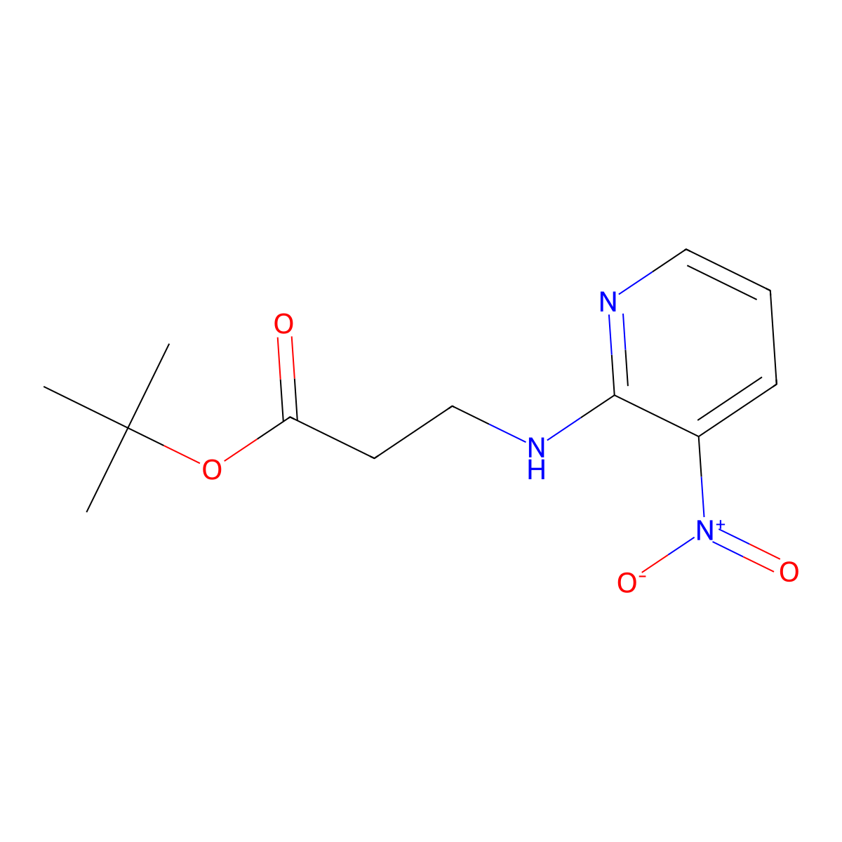 Tert-butyl 3-[(3-nitropyridin-2-yl)amino]propanoate molecular structure, CAS 2639447-54-2