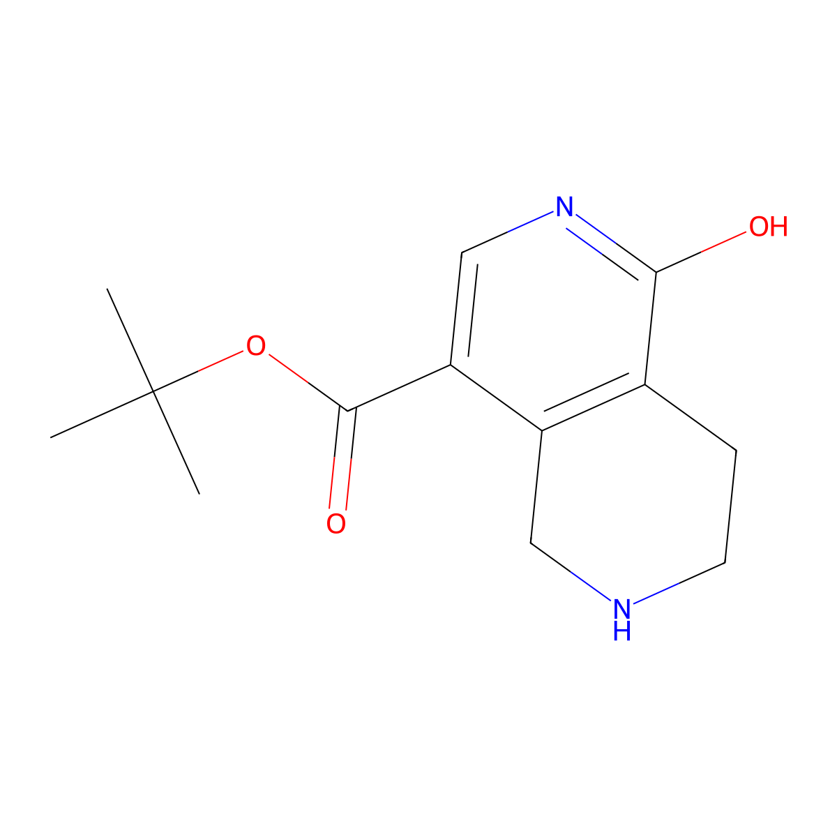 Tert-butyl 1-hydroxy-5,6,7,8-tetrahydro-2,6-naphthyridine-4-carboxylate molecular structure, CAS 2639447-55-3