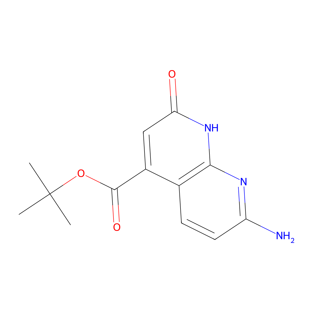 Tert-butyl 7-amino-2-hydroxy-1,8-naphthyridine-4-carboxylate molecular structure, CAS 2639447-62-2