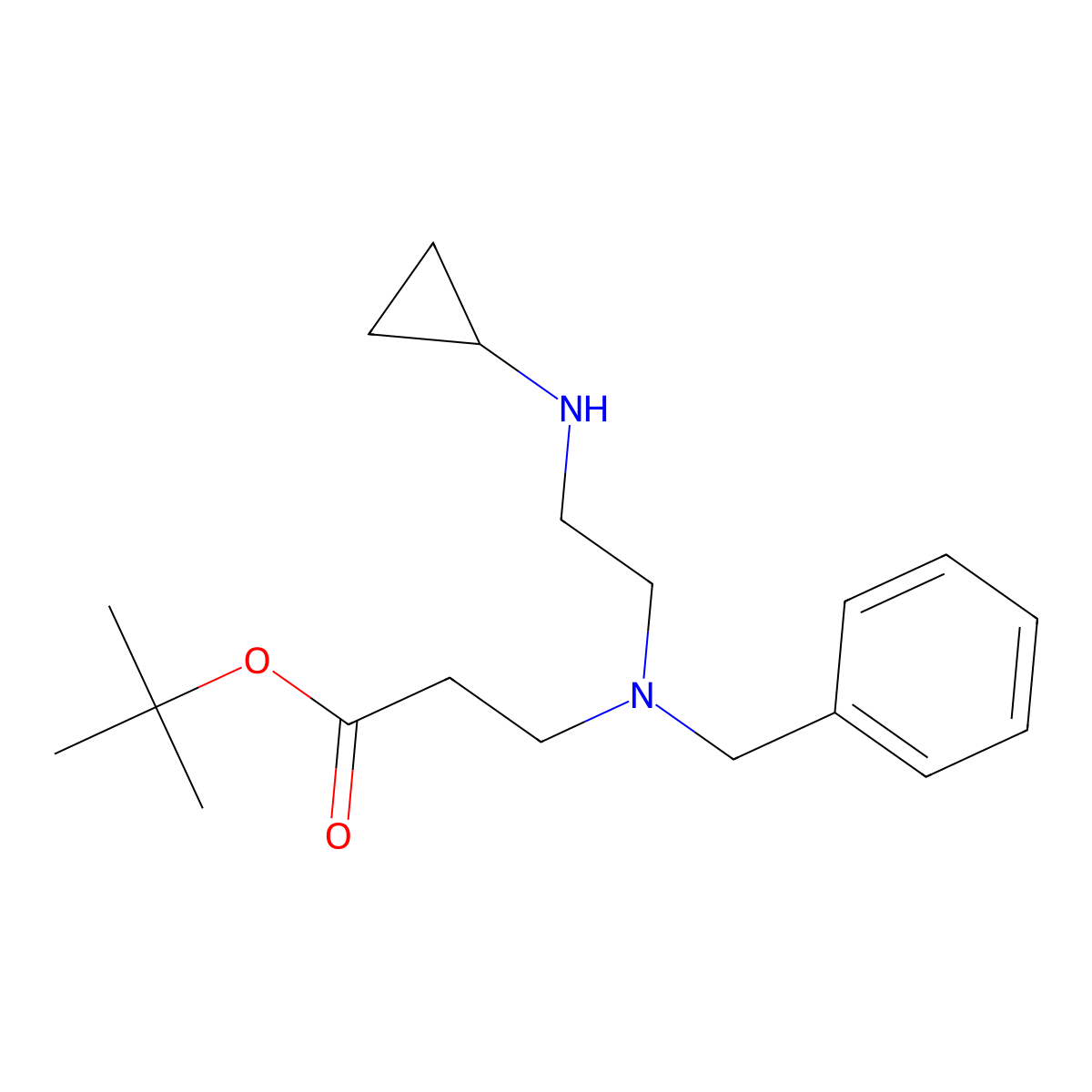 Tert-butyl 3-{benzyl[2-(cyclopropylamino)ethyl]amino}propanoate molecular structure, CAS 2639447-70-2