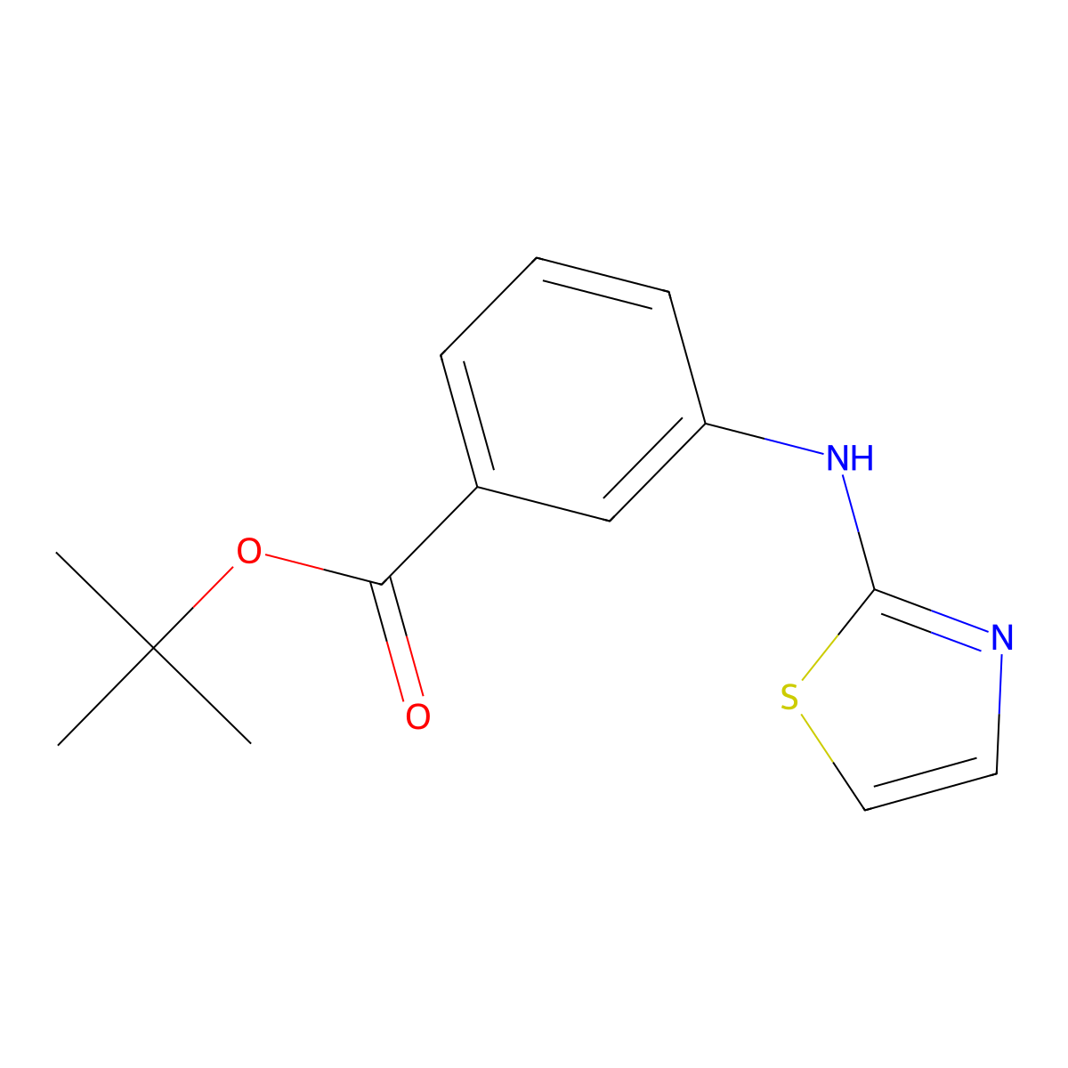 Tert-butyl 3-[(1,3-thiazol-2-yl)amino]benzoate molecular structure, CAS 2639447-77-9