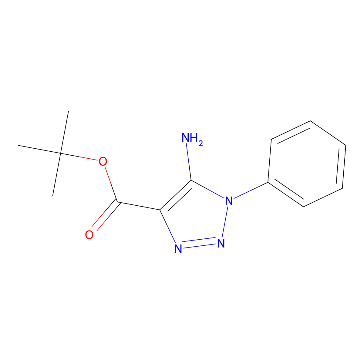 tert-butyl 5-amino-1-phenyl-1H-1,2,3-triazole-4-carboxylate molecular structure, CAS 2639447-79-1