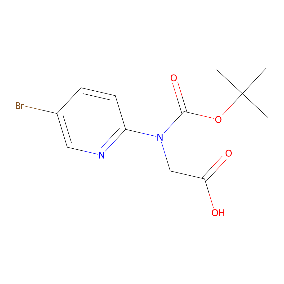 2-[(5-Bromopyridin-2-yl)[(tert-butoxy)carbonyl]amino]acetic acid molecular structure, CAS 2639447-81-5