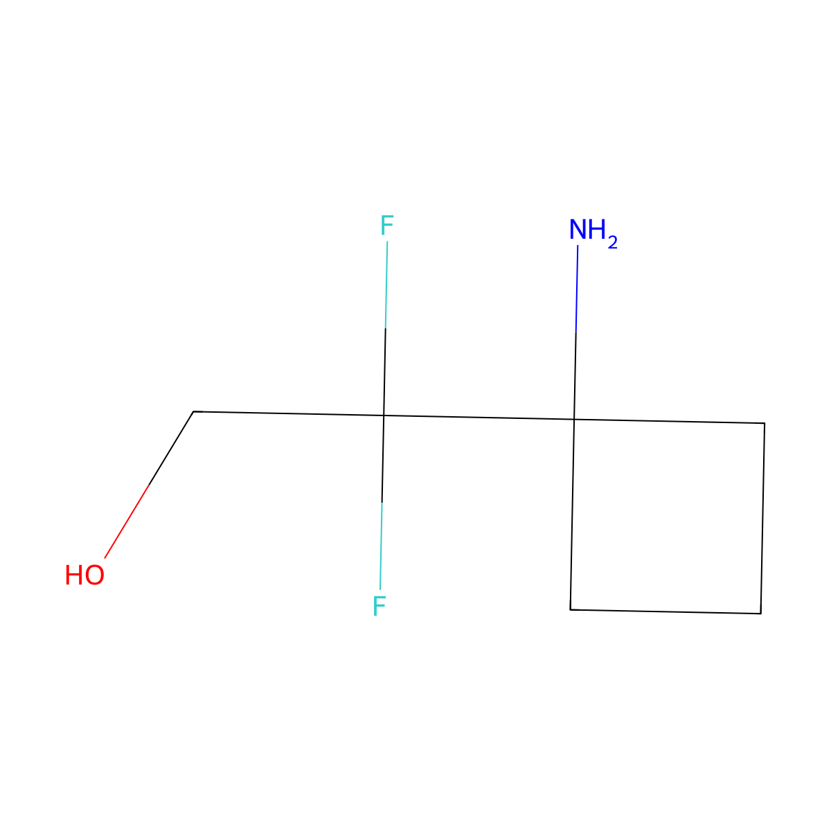 2-(1-Aminocyclobutyl)-2,2-difluoroethan-1-ol molecular structure, CAS 2639447-82-6