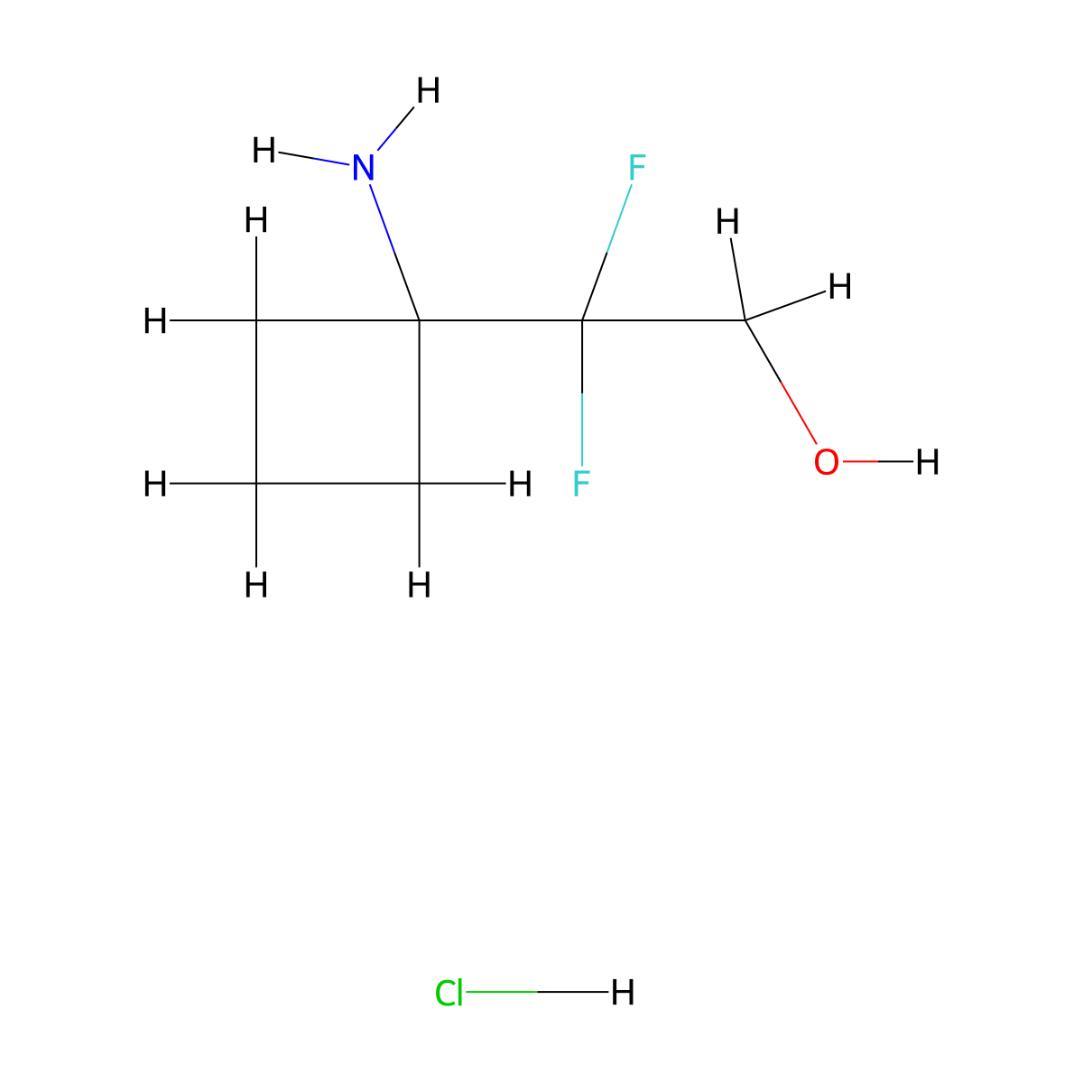 2-(1-Aminocyclobutyl)-2,2-difluoroethan-1-ol hydrochloride molecular structure, CAS 2639447-83-7