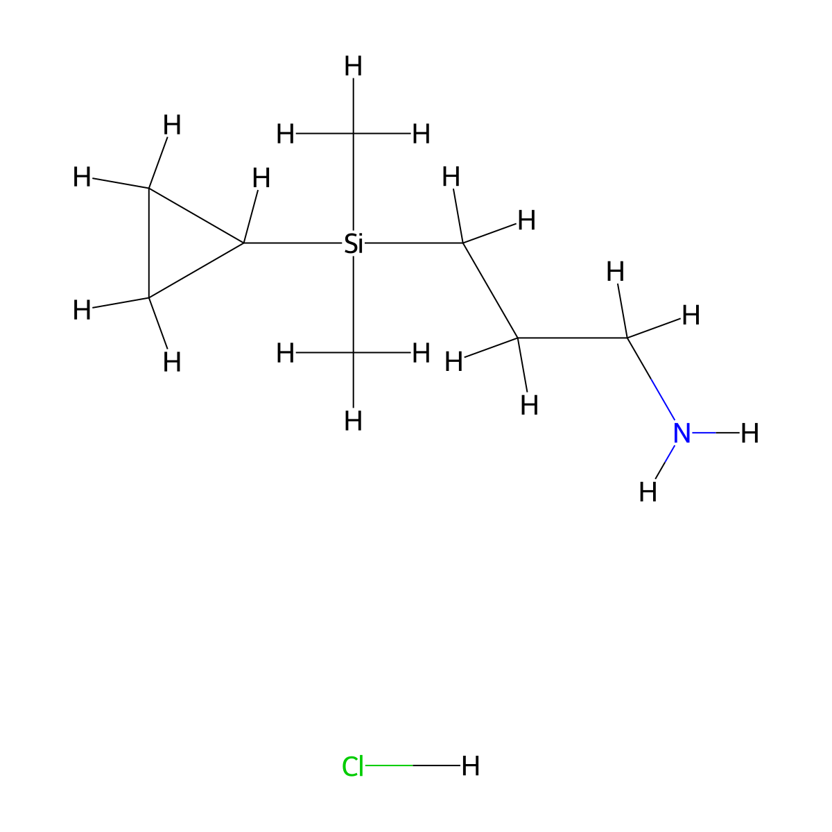 (3-Aminopropyl)(cyclopropyl)dimethylsilanehydrochloride molecular structure, CAS 2639447-87-1