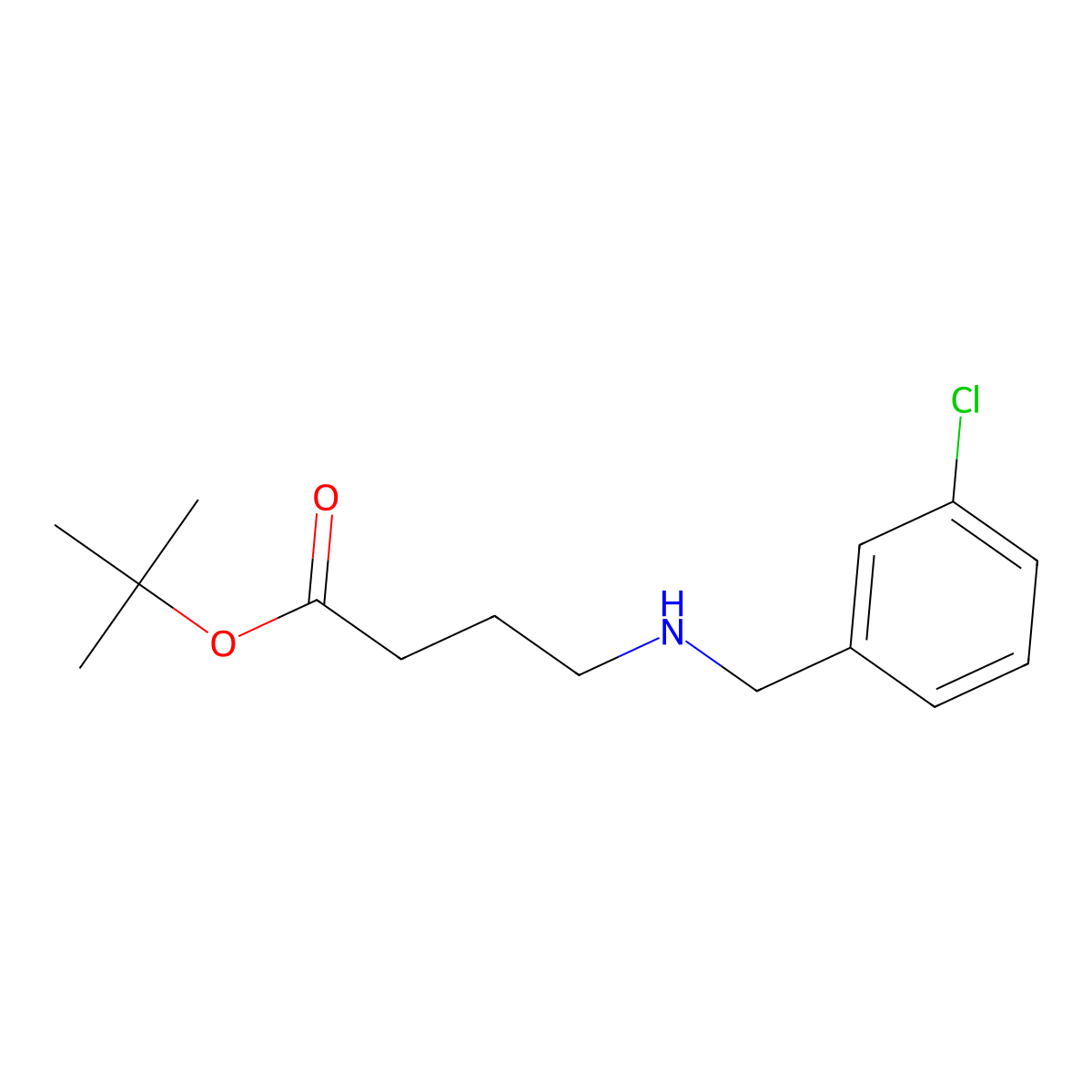 Tert-butyl 4-{[(3-chlorophenyl)methyl]amino}butanoate molecular structure, CAS 2639447-92-8