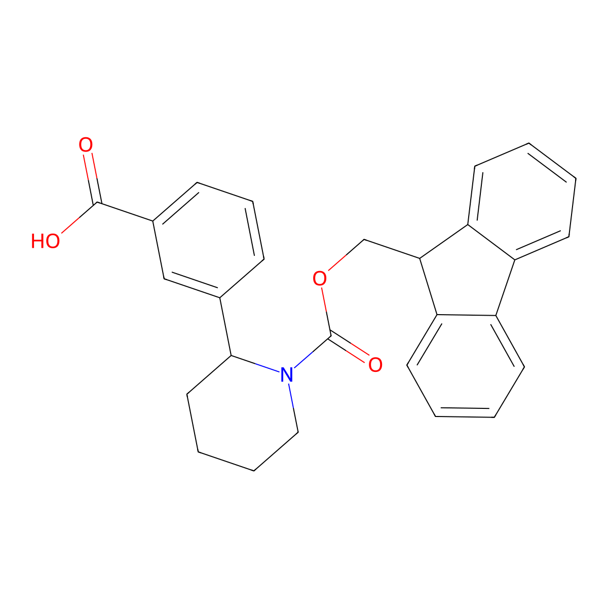 3-(1-{[(9H-fluoren-9-yl)methoxy]carbonyl}piperidin-2-yl)benzoic acid molecular structure, CAS 2639447-95-1