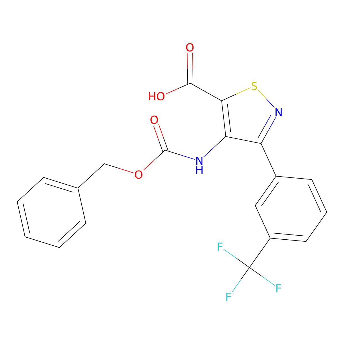 4-{[(Benzyloxy)carbonyl]amino}-3-[3-(trifluoromethyl)phenyl]-1,2-thiazole-5-carboxylic acid molecular structure, CAS 2639448-03-4