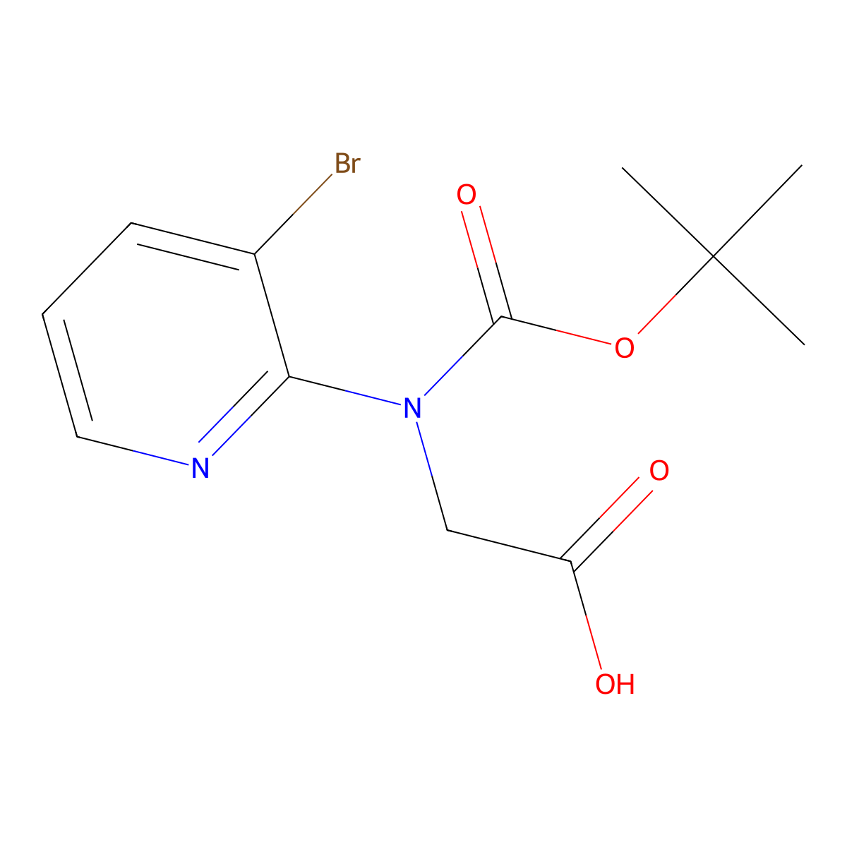 2-[(3-Bromopyridin-2-yl)[(tert-butoxy)carbonyl]amino]acetic acid molecular structure, CAS 2639448-04-5