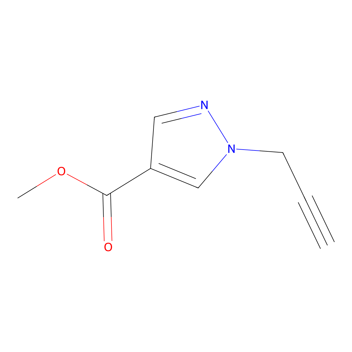 methyl1-(prop-2-yn-1-yl)-1H-pyrazole-4-carboxylate molecular structure, CAS 2639448-07-8