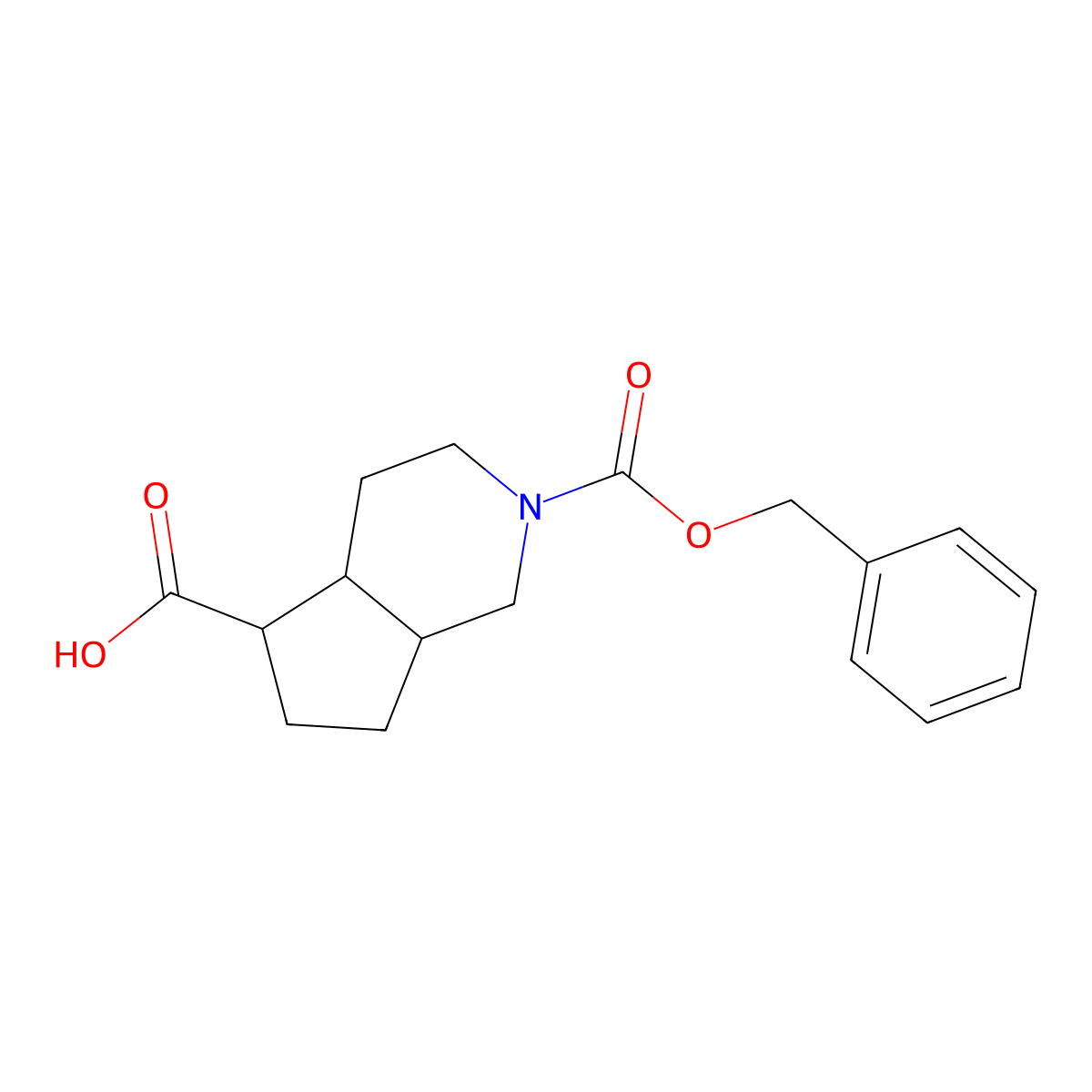 2-[(benzyloxy)carbonyl]-octahydro-1H-cyclopenta[c]pyridine-5-carboxylic acid molecular structure, CAS 2639448-14-7