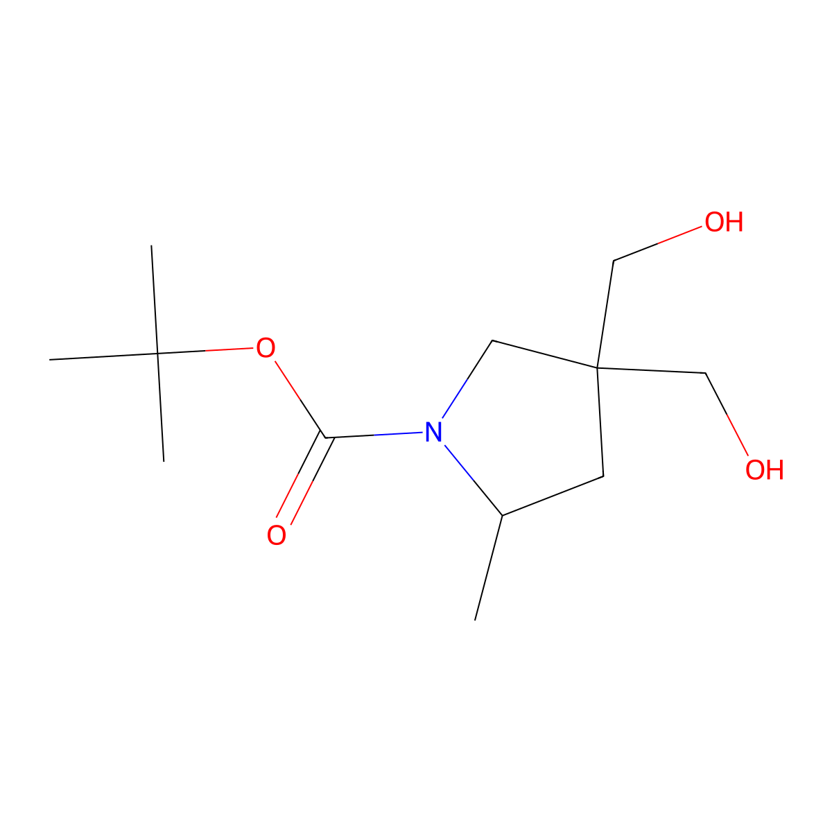 Tert-butyl 4,4-bis(hydroxymethyl)-2-methylpyrrolidine-1-carboxylate molecular structure, CAS 2639448-22-7
