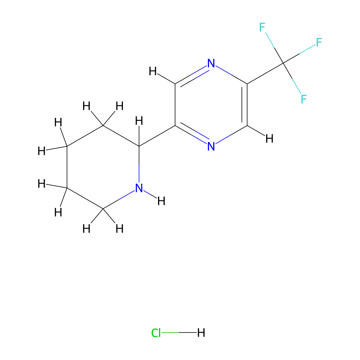 2-(Piperidin-2-yl)-5-(trifluoromethyl)pyrazinehydrochloride molecular structure, CAS 2639448-40-9