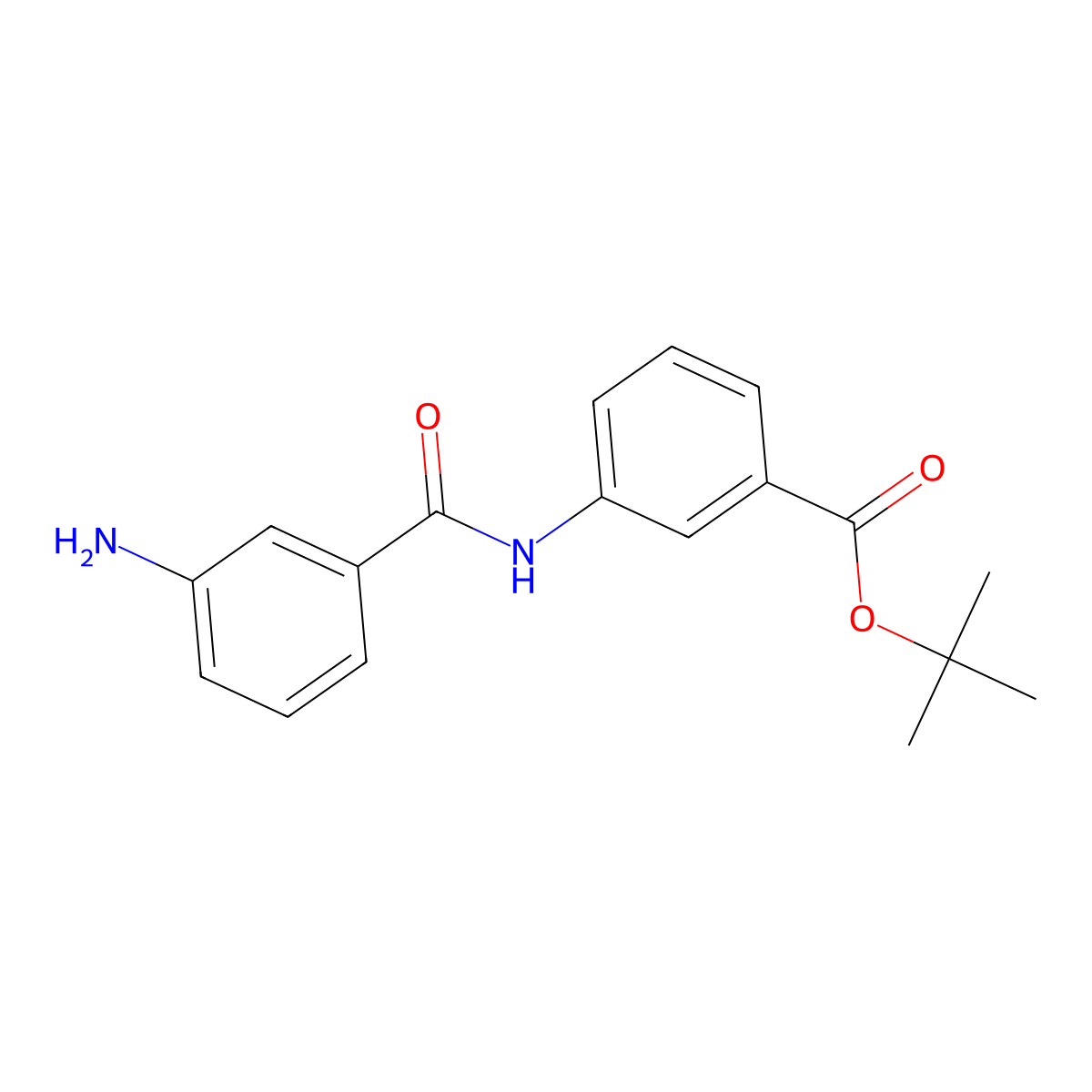 Tert-butyl 3-(3-aminobenzamido)benzoate molecular structure, CAS 2639448-51-2