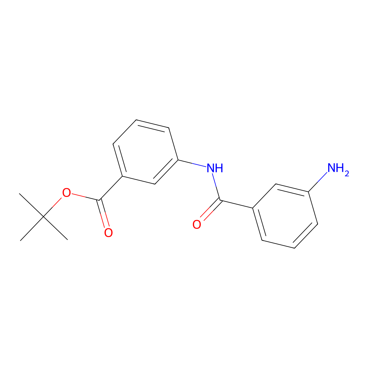Tert-butyl 3-(3-aminobenzamido)benzoate molecular structure, CAS 2639448-51-2