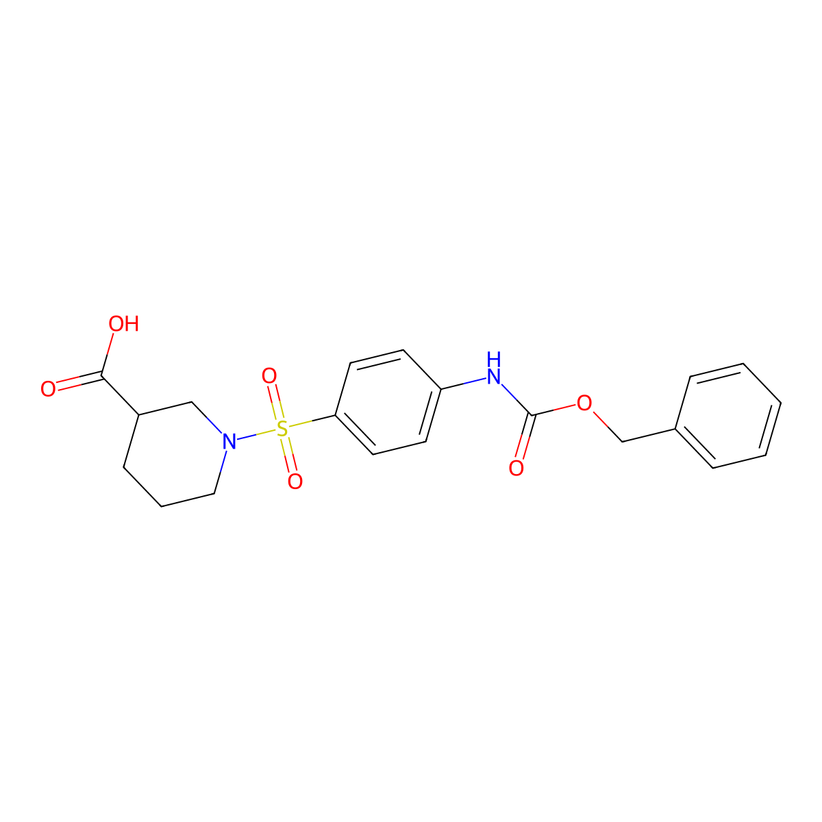 1-(4-{[(Benzyloxy)carbonyl]amino}benzenesulfonyl)piperidine-3-carboxylic acid molecular structure, CAS 2639448-55-6