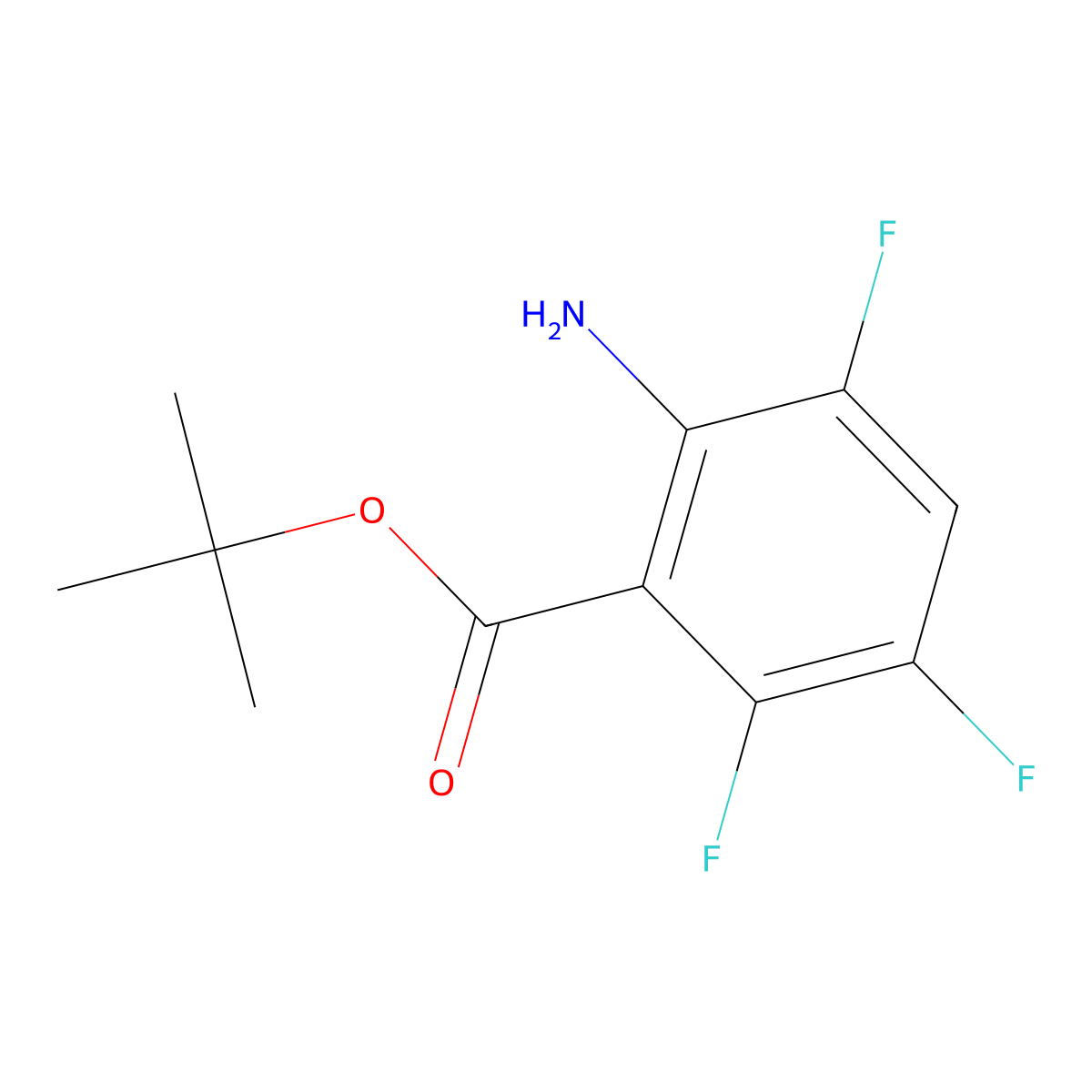 Tert-butyl 2-amino-3,5,6-trifluorobenzoate molecular structure, CAS 2639448-57-8