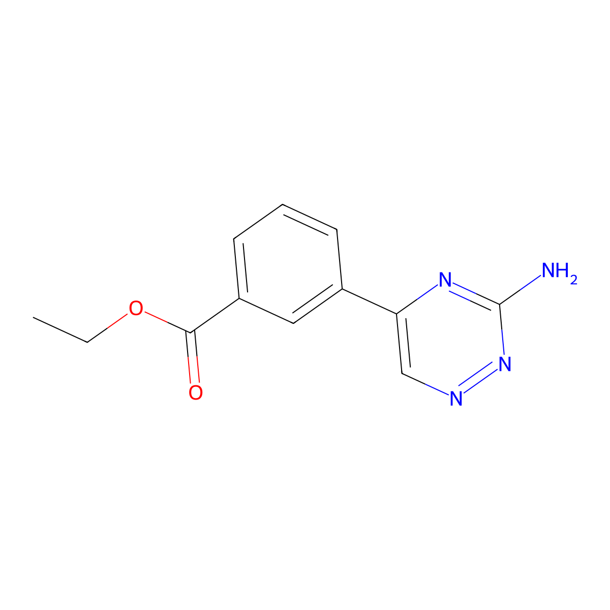 Ethyl 3-(3-amino-1,2,4-triazin-5-yl)benzoate molecular structure, CAS 2639448-60-3
