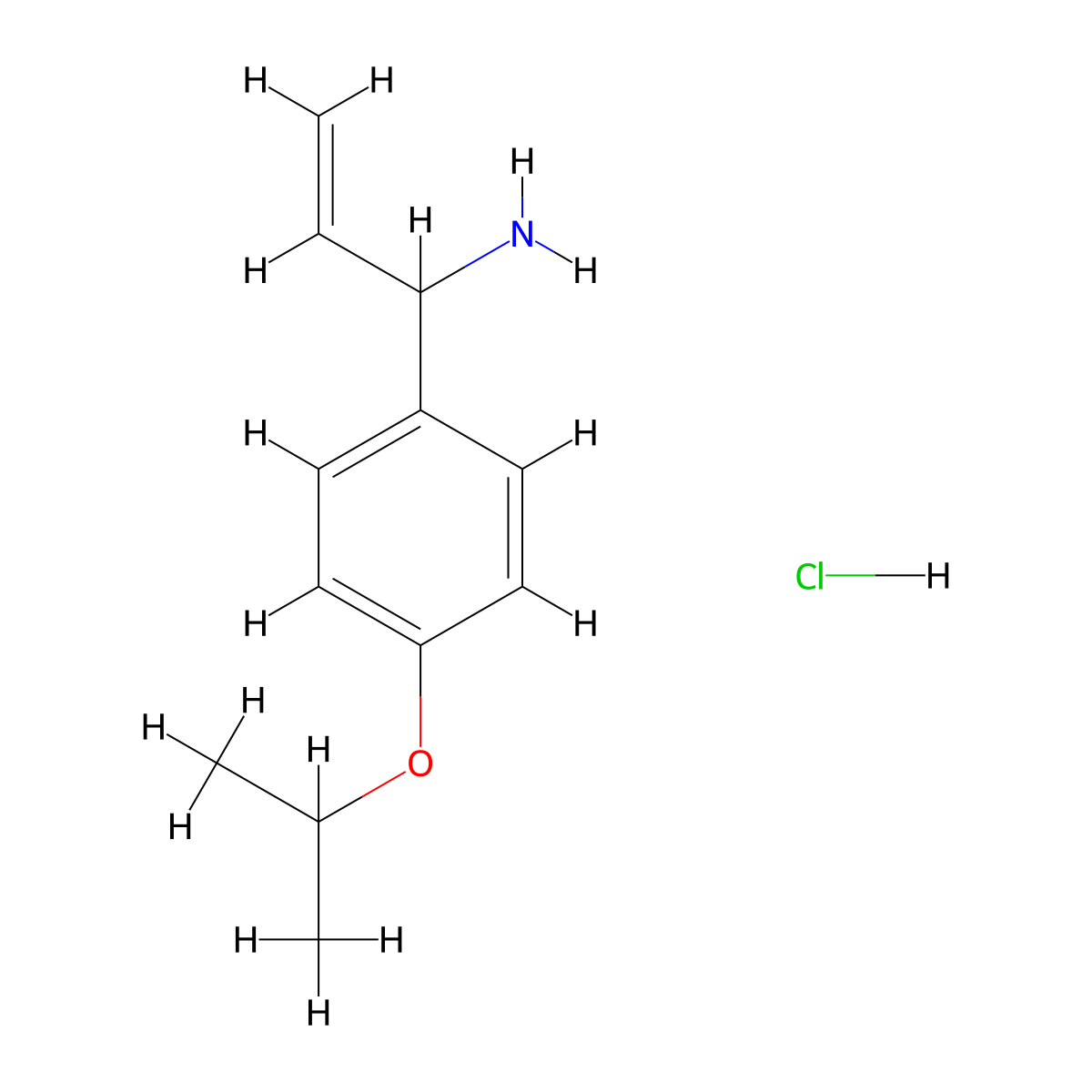 1-[4-(Propan-2-yloxy)phenyl]prop-2-en-1-aminehydrochloride molecular structure, CAS 2639448-61-4