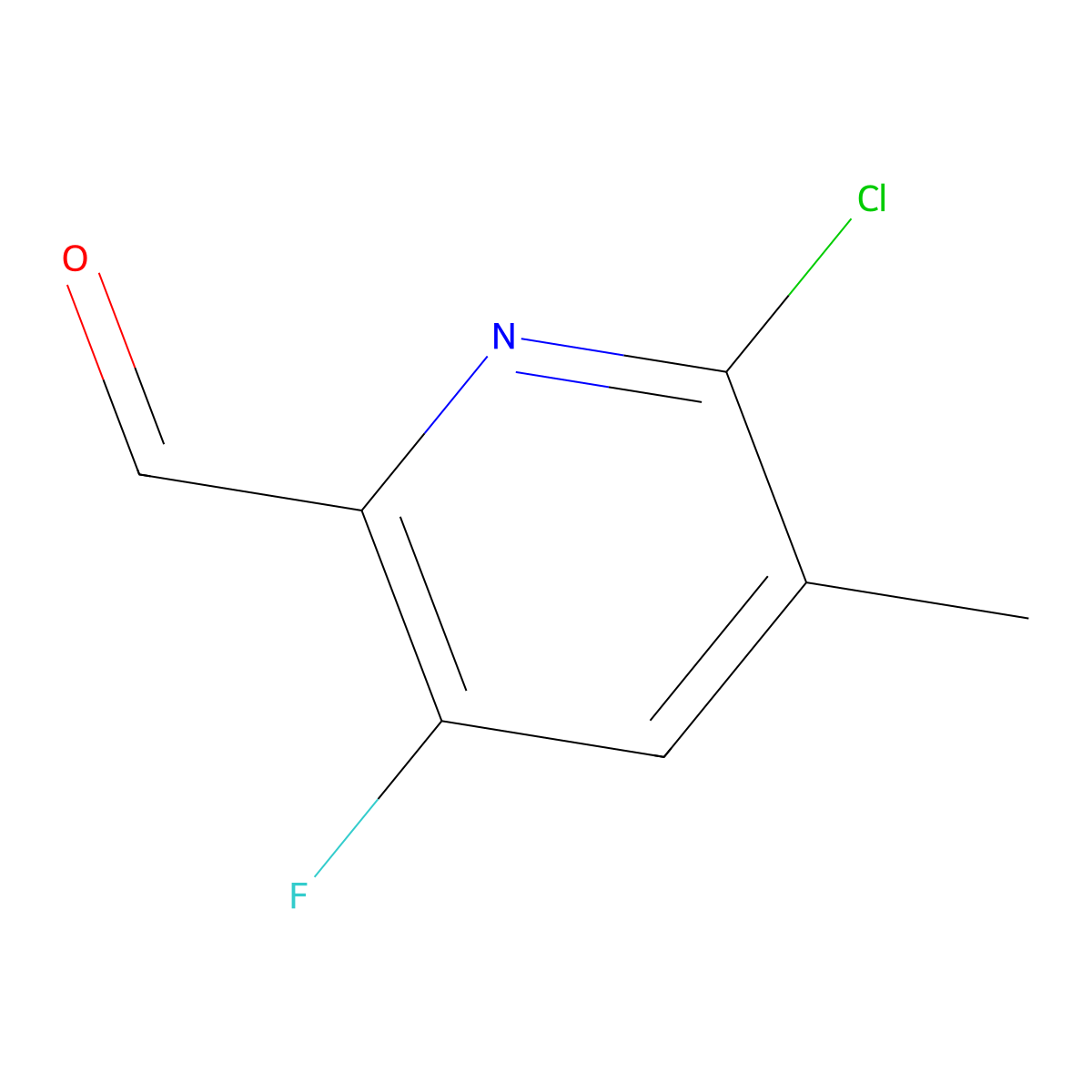 6-Chloro-3-fluoro-5-methylpyridine-2-carbaldehyde molecular structure, CAS 2639448-63-6