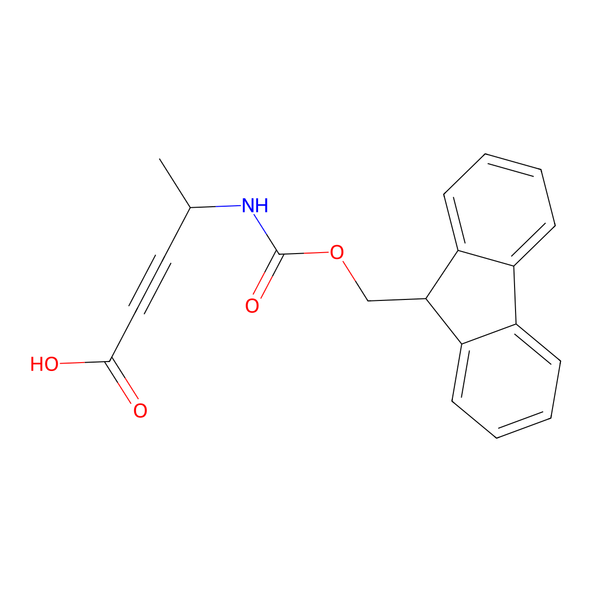 4-({[(9H-fluoren-9-yl)methoxy]carbonyl}amino)pent-2-ynoic acid molecular structure, CAS 2639448-79-4