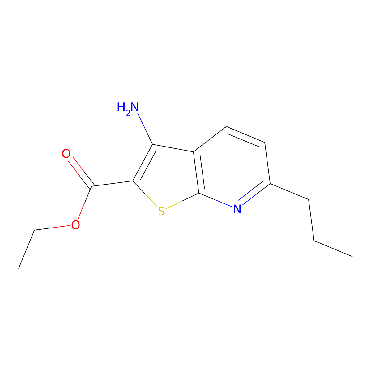 Ethyl 3-amino-6-propylthieno[2,3-b]pyridine-2-carboxylate molecular structure, CAS 2639448-97-6