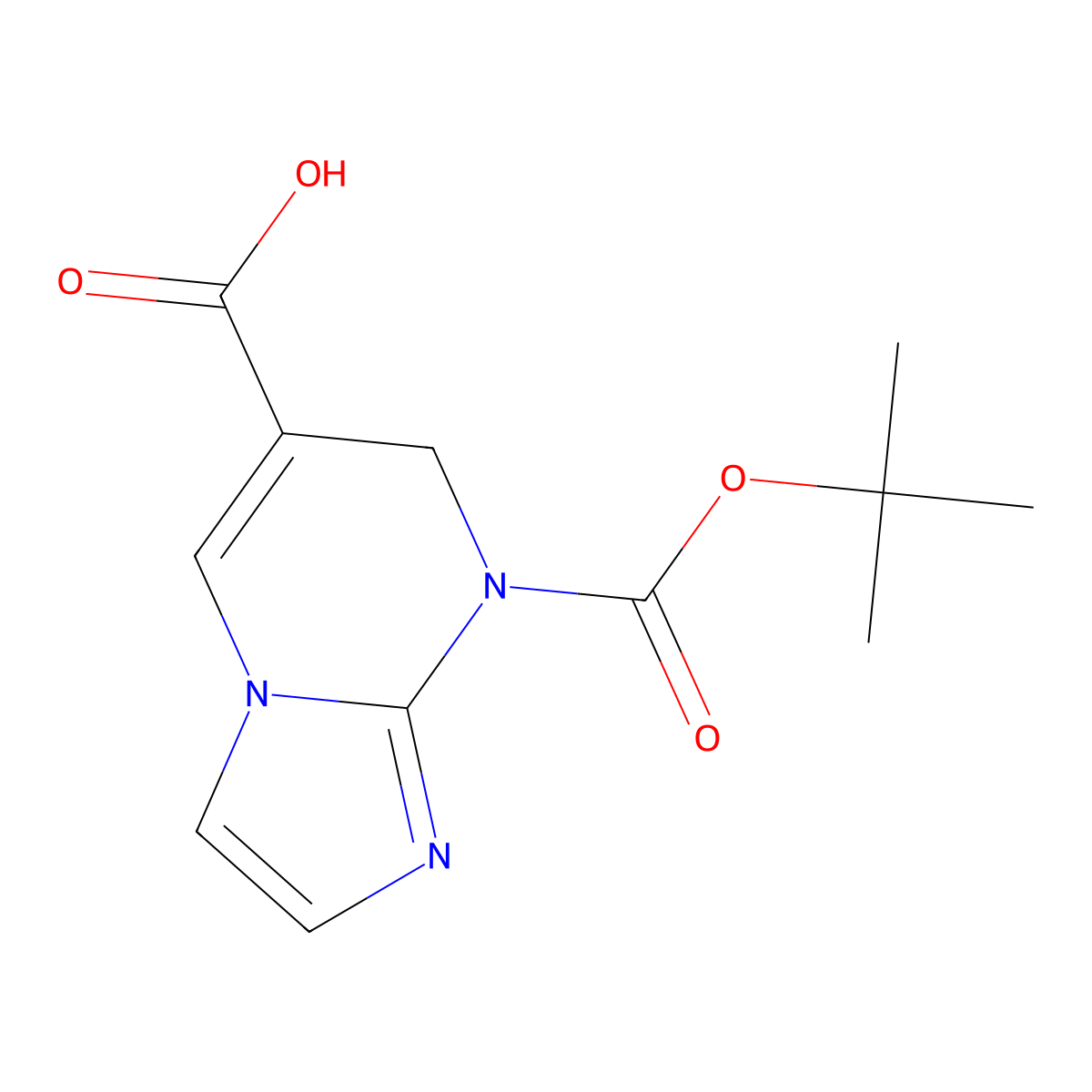 8-[(tert-butoxy)carbonyl]-7H,8H-imidazo[1,2-a]pyrimidine-6-carboxylic acid molecular structure, CAS 2639449-09-3