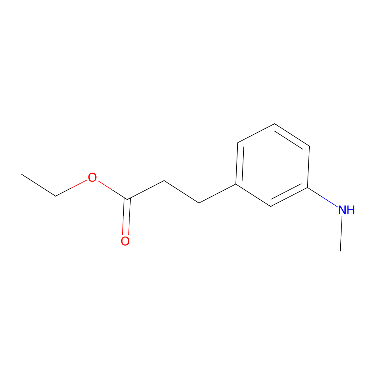 Ethyl 3-[3-(methylamino)phenyl]propanoate molecular structure, CAS 2639449-21-9