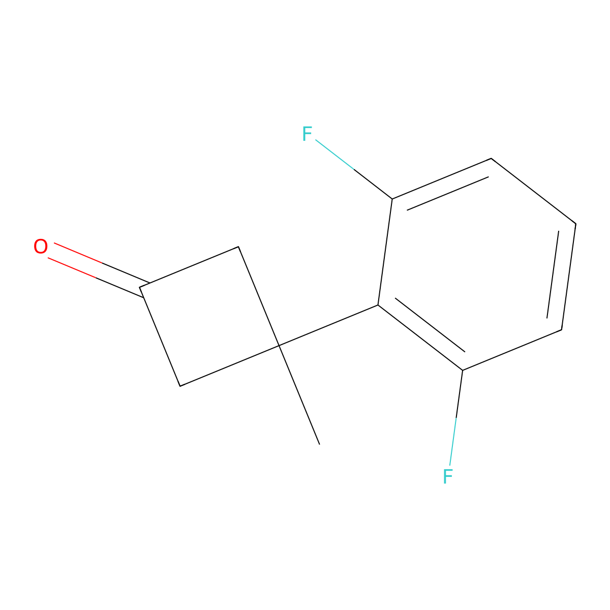 3-(2,6-Difluorophenyl)-3-methylcyclobutan-1-one molecular structure, CAS 2639449-24-2