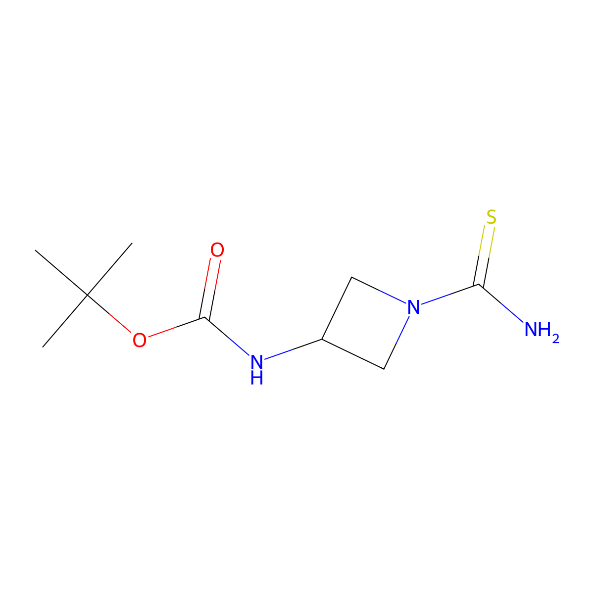 tert-butyl N-(1-carbamothioylazetidin-3-yl)carbamate molecular structure, CAS 2639449-45-7