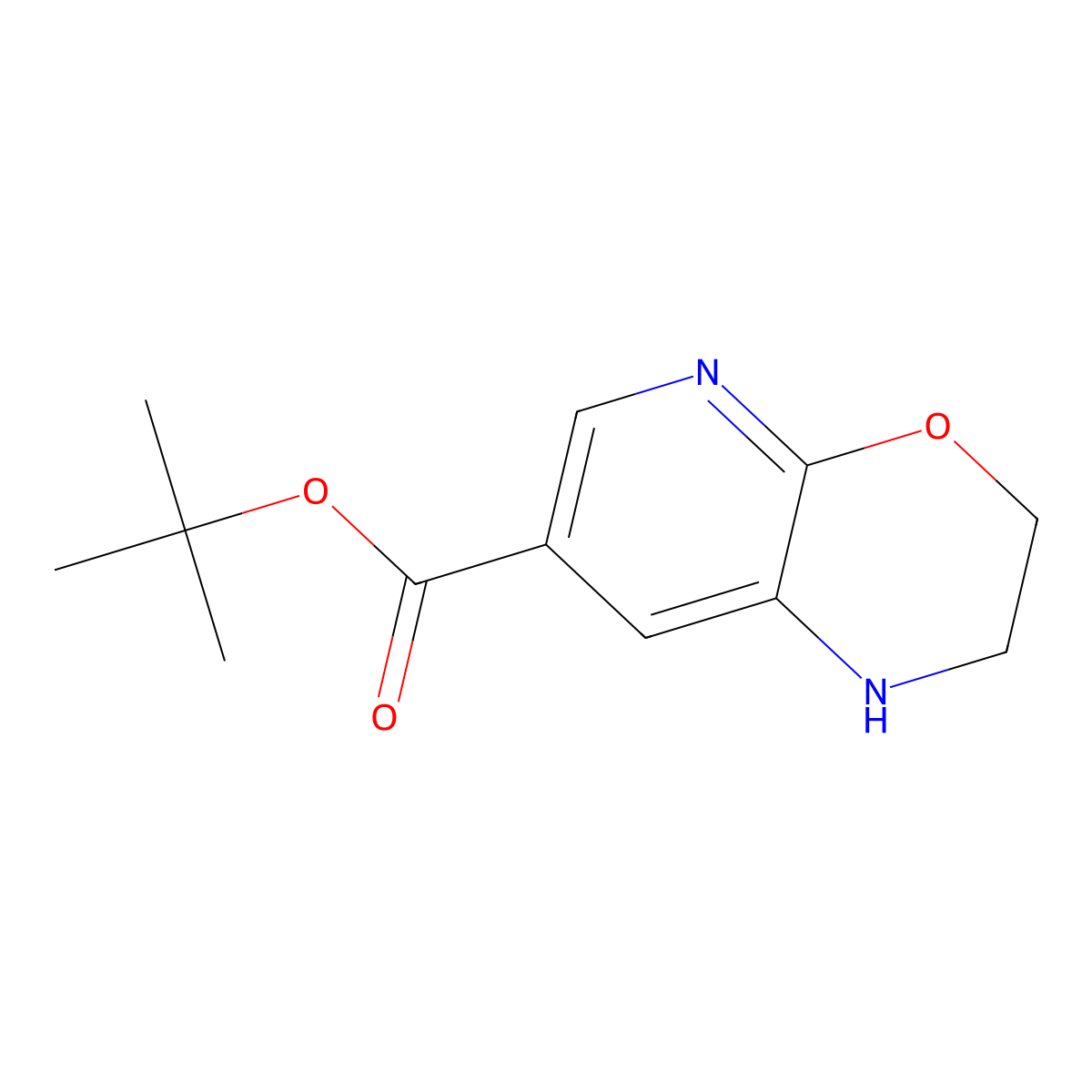 tert-butyl 1H,2H,3H-pyrido[2,3-b][1,4]oxazine-7-carboxylate molecular structure, CAS 2639449-54-8