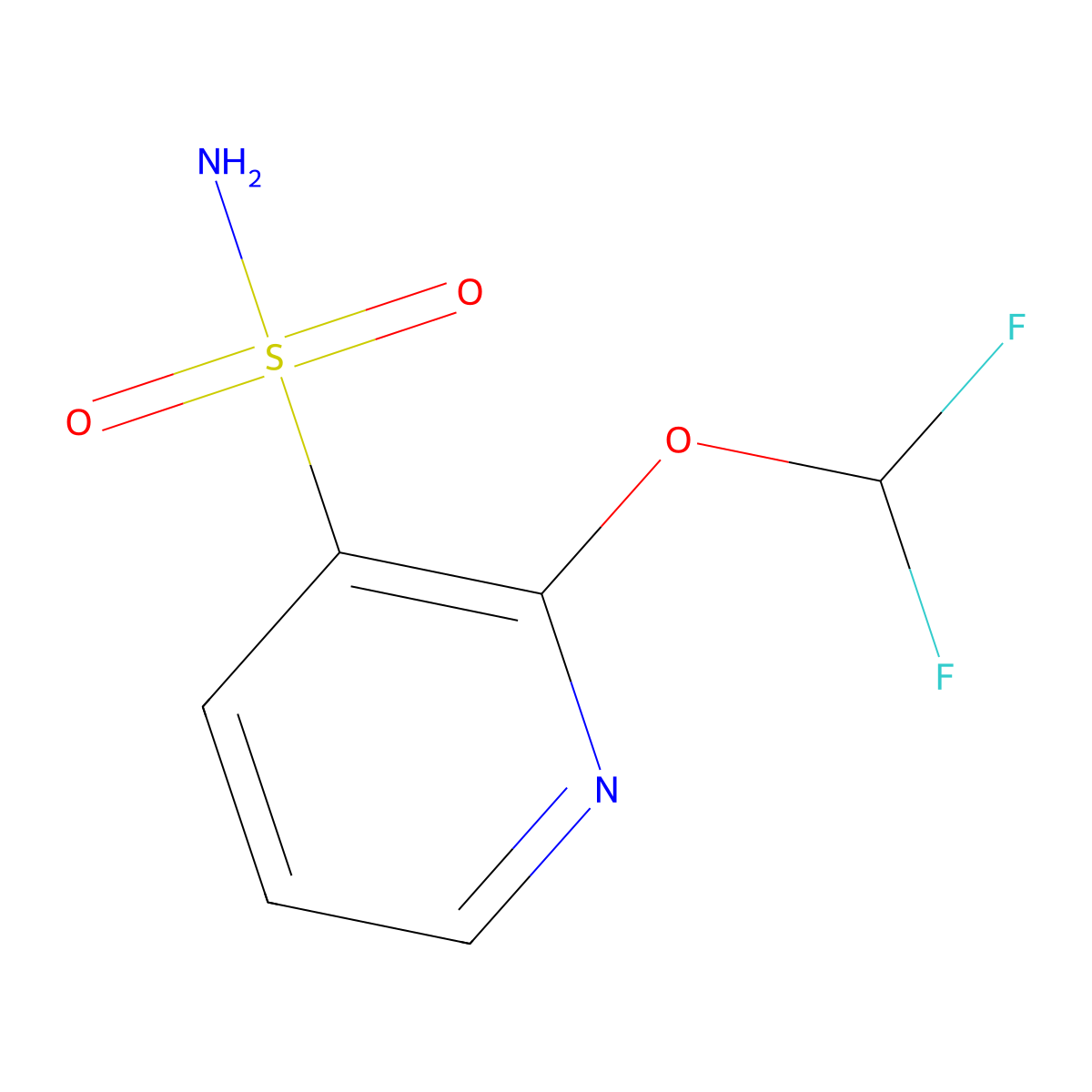 2-(Difluoromethoxy)pyridine-3-sulfonamide molecular structure, CAS 2639449-65-1