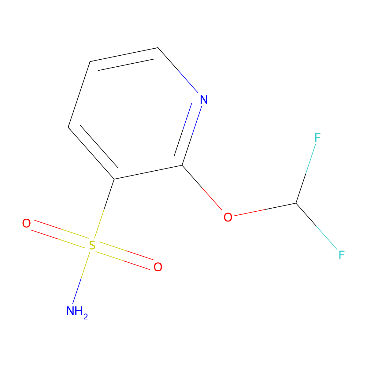 2-(Difluoromethoxy)pyridine-3-sulfonamide molecular structure, CAS 2639449-65-1