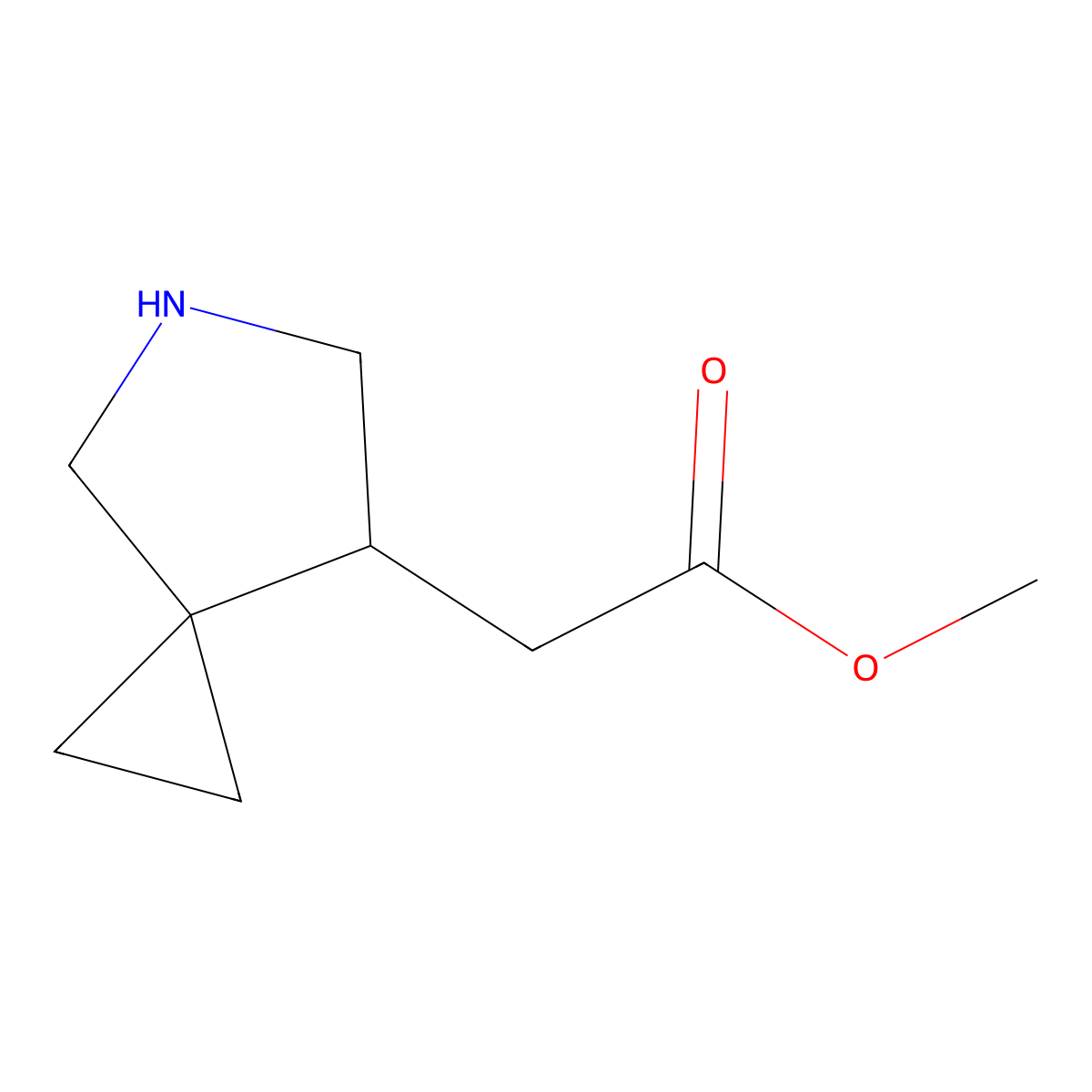 Methyl 2-{5-azaspiro[2.4]heptan-7-yl}acetate molecular structure, CAS 2639449-67-3