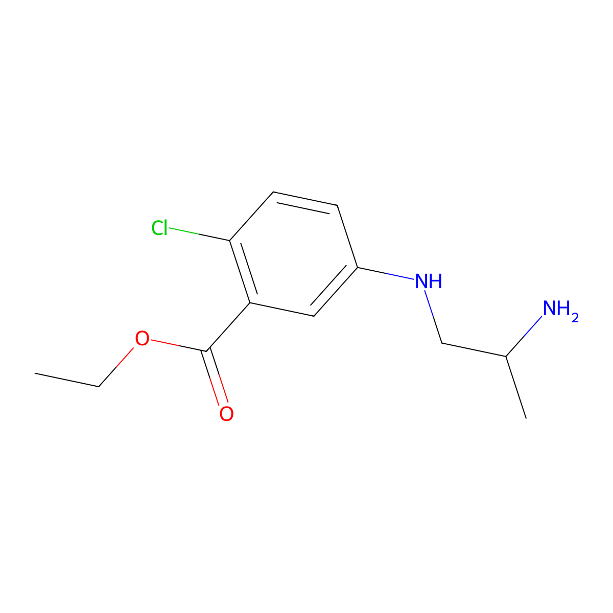 Ethyl 5-[(2-aminopropyl)amino]-2-chlorobenzoate molecular structure, CAS 2639449-68-4