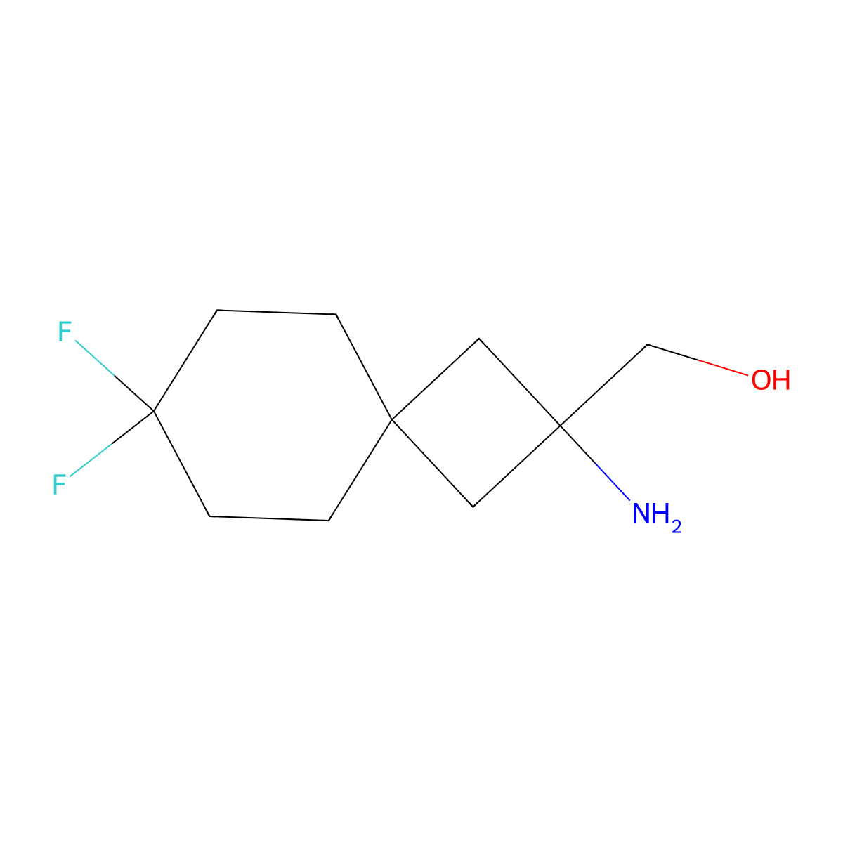 (2-Amino-7,7-difluorospiro[3.5]nonan-2-yl)methanol molecular structure, CAS 2639449-74-2